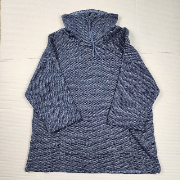 Pure Jill Heathered Blue Cowl Neck Sweater Cotton Blend Size M - Picture 16 of 16